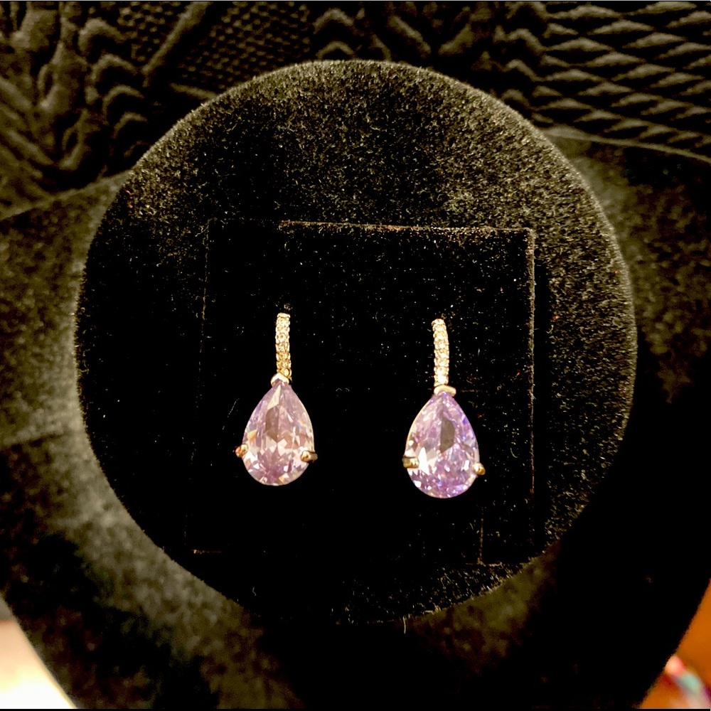 Costume Amethyst Drop Earrings